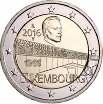 Luxemburg 2 euro 2016 Charlottebrug UNC
